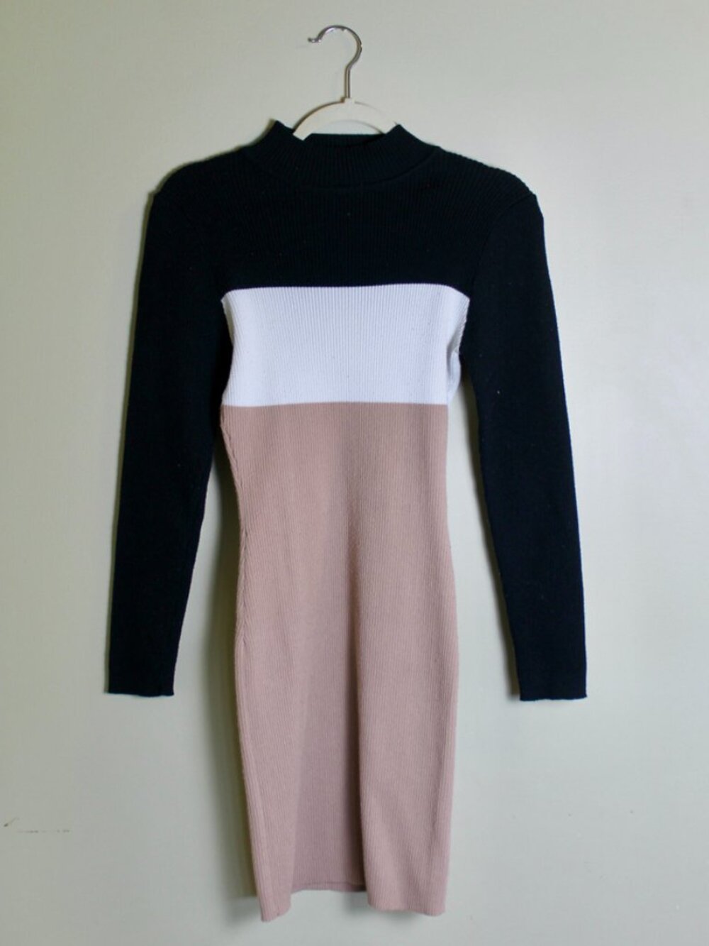 Charlotte Russe Colorblock Ribbed Sweater Dress